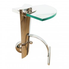 Polished nickel base side table 